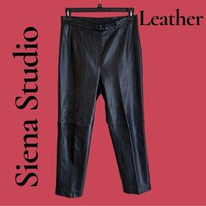 Siena Studio Women’s Genuine Leather, Lined Trousers. Black. Size 12. Like new!
